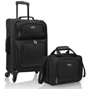 US Traveler Rio II 两件套软面可扩展旋转行李箱套装仅需$55.2免邮