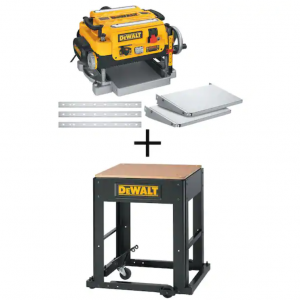 DEWALT 15 Amp 13 in. Corded Heavy-Duty Thickness Planer, (3) Knives, In/Out Feed Tables