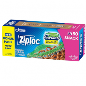 Ziploc 三明治零食保鲜袋 50个 @ Amazon