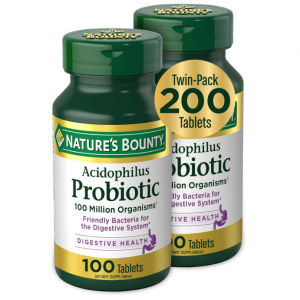 Nature's Bounty Acidophilus Probiotic, 200 Tablets, Twin Pack @ Amazon