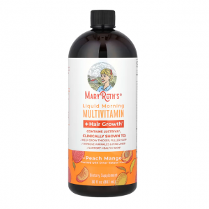 MaryRuth's, 晨间液体多维生素 + 头发生长配方，桃子芒果味，30 液量盎司（887 毫升）
