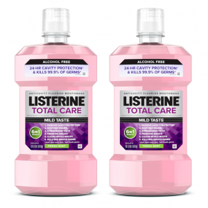 Listerine Total Care Alcohol-Free Anticavity Mouthwash, Fresh Mint Flavor, 1 L (2 Pack) @ Amazon