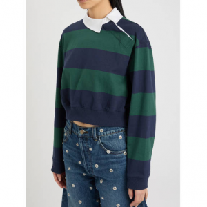 A.W.A.K.E MODE Striped cotton cropped top