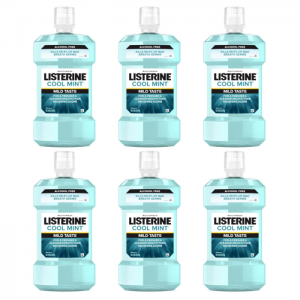 Listerine Cool Mint Alcohol Free Mouthwash, Cool Mint Flavor, 500 mL, 6 Pack @ Amazon