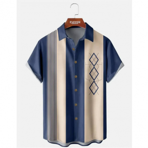 Eleven Oasis Mid-Century Geometric 男士衬衫