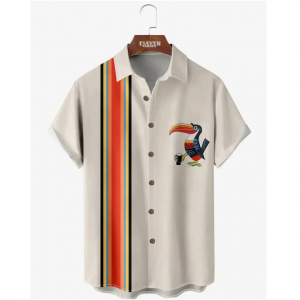 Eleven Oasis Striped with Toucan with a Beer 男士衬衫