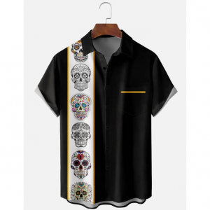 Eleven Oasis Sugar Skulls Striped 男士衬衫