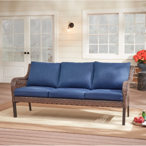 Mainstays Tuscany Ridge Wicker Outdoor Sofa, Blue @ Walmart