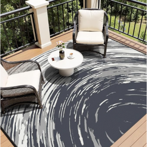 COCOER Modern Outdoor Rug 5x8 Reversible-Waterproof Outdoor Patio Rug @ Amazon