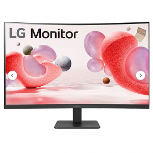 LG 32 英寸曲面 100Hz FHD 液晶显示器 曲面屏，哑光黑色 @ Staples