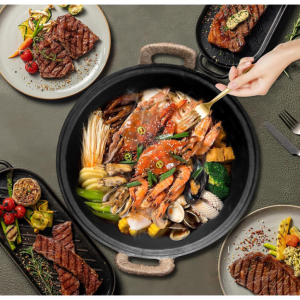 WANGYUANJI 14.2" Cast Iron Skillet & Grill Pan @ Amazon