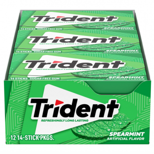 Trident 薄荷无糖口香糖 12包 168片装 @ Amazon