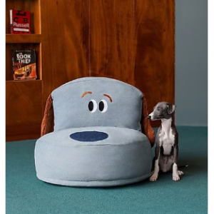 ZEZE 牛仔布家具风格沙发狗床，灰色，中号