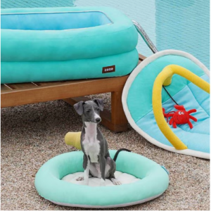 ZEZE  甜瓜冰沙清凉狗床，蒂芙尼蓝，中号