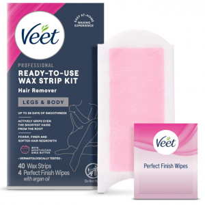 VEET Sugar Wax Strips For Women's Body Hair Removal, Bikini Hair Removal Kit, 40ct @ Amazon
