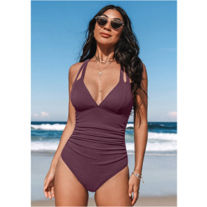 Cupshe Plum Plunging Tummy Control One-Piece