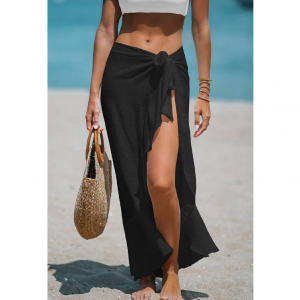 Cupshe Black Side Tie Midi Sarong