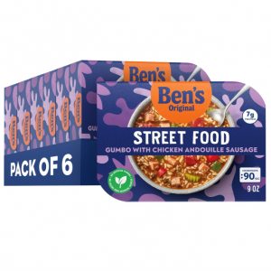 BEN'S ORIGINAL Street Food Gumbo with Chicken Andouille Sausage, 9 oz​ (Pack of 6) @ Amazon