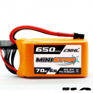 2 块 CNHL MiniStar 650mAh 22.2V 6S 70C 锂电池，带 XT30U