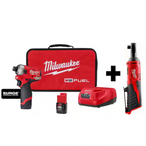Milwaukee M12 無刷無繩1/4 英寸六角衝擊起子套件 @ Home Depot