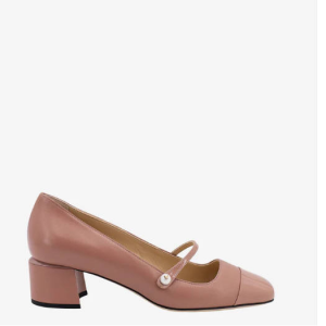 JIMMY CHOO Leather décolleté with pearl detail