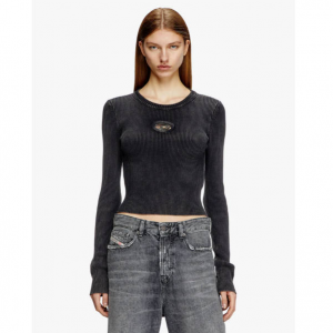 DIESEL M-anchor ribbed cotton top with frontal logo