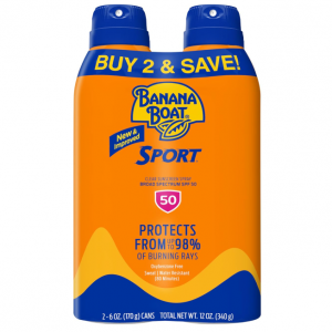 Amazon Banana Boat香蕉船運動防曬噴霧SPF 50 6oz雙瓶裝熱賣