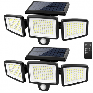 Tuffenough Solar Outdoor Lights 2500LM 210 LED Security Lights with Remote Control (2 Packs)