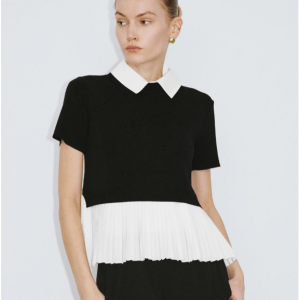 假两件圆领针织T恤