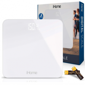 iHome 体重电子秤 含电池 白色 @ Amazon