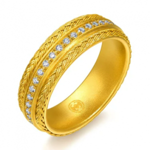 文化祝福“东方”999.9黄金钻石戒指