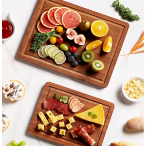 Socisen Bamboo Cutting Board Set Non Slip Feet, 2-Piece @ Amazon