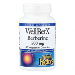 Natural Factors, WellBetX® Berberine,1000 毫克,60 粒素食胶囊(每粒胶囊 500 毫克)
