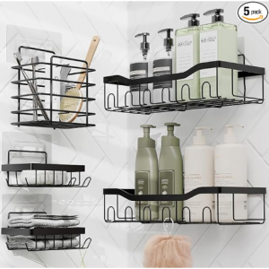 Clara Clark Shower Organizer - Adhesive Shower Shelf Caddy, Rustproof Stainless Steel Rack @Amazon