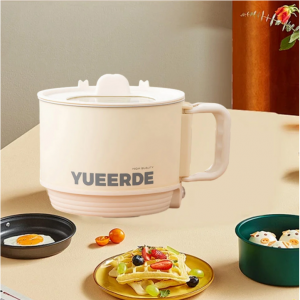 Leodye Mini Rice Cooker- Electric Hot Pot- Portable Mini Ramen Pot