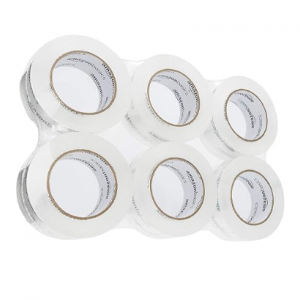 Amazon Basics Strong Plastic Adhesive Packaging Tape, Crystal Clear, 1.88-Inch x 109 Yards, 6-Pack