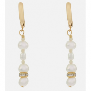 Anni Lu Gold-Tone and Glass Pearl Hoop Earrings