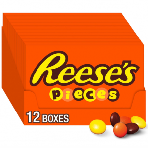 REESE'S PIECES Peanut Butter in a Crunchy Shell, Candy Boxes, 4 oz (12 Count) @ Amazon