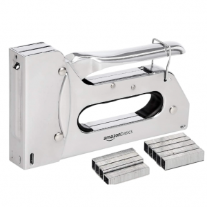 Amazon Basics Manual Staple Gun with 1000 Staples, for Upholstery and Carpentry, silver @ Amazon