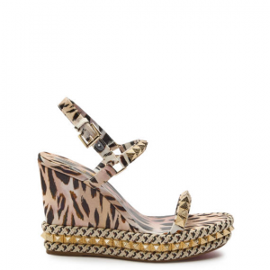 CHRISTIAN LOUBOUTIN Pyraclou 110 缎面坡跟凉鞋