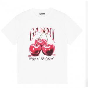 GANNI logo印花图案T恤