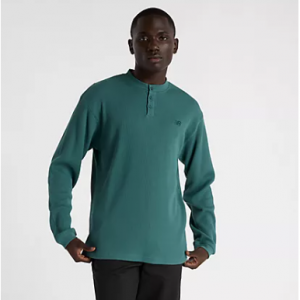 Waffle Knit Long Sleeve Henley