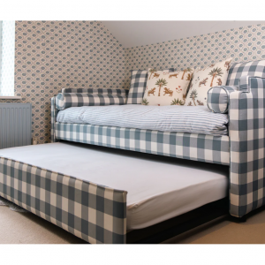 Gingham Upholstered Blue Gingham Childrens Bed SAME DAY DISPATCH @ Posie and Penn