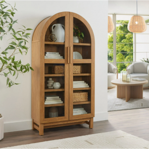 Better Homes & Gardens Juliet Arch Cabinet, Light Honey Finish @ Walmart