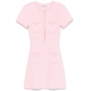 Self-Portrait textured-knit 短款连衣裙