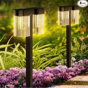 SOLLUCIS Solar Lights Outdoor Pathway 4 Pack @ Amazon
