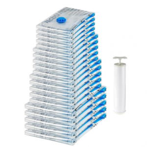 Amazon Basics Vacuum Compression Space Saving Storage Bags with Hand Pump, 20 Pack