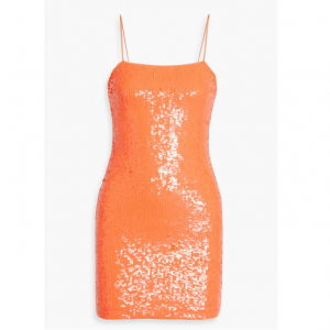 ALICE + OLIVIA Fifi 亮片弹力薄纱迷你连衣裙