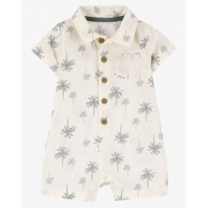 婴儿棕榈树印花棉质连体衣