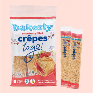 Bakerly Strawberry crepes to-go!1 Pack (6 crepes)